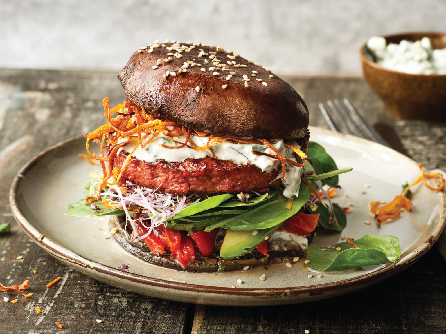 Hamburguer feito com Garden Gourmet