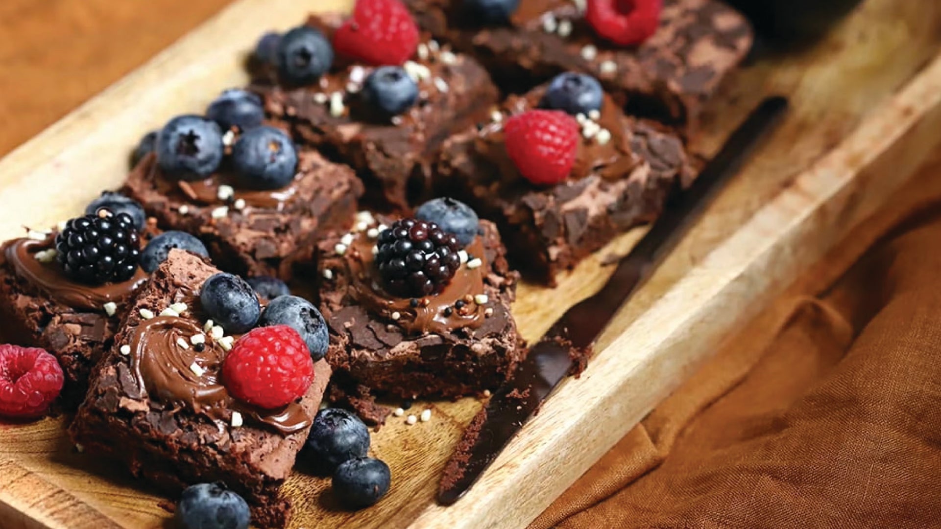 Brownie de chocolate e frutos vermelhos