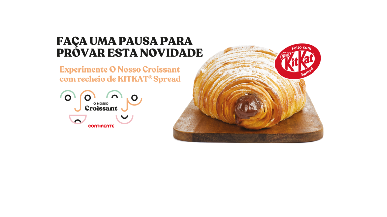 o Nosso Croissant recheado com KITKAT Spread