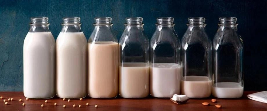 Diferentes opções de bebidas plant-based
