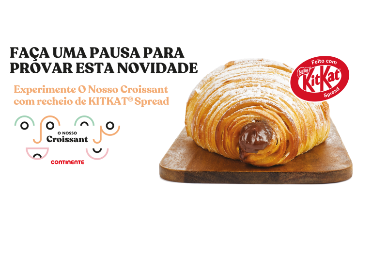 o Nosso Croissant recheado com KITKAT Spread