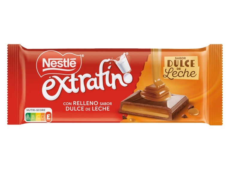 embalagem de NESTLÉ® EXTRAFINO® Tablete Chocolate de Leite com Doce de Leite