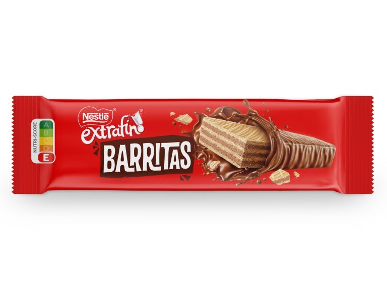 embalagem de NESTLÉ® EXTRAFINO® BARRITAS Snack Wafer com Chocolate de Leite