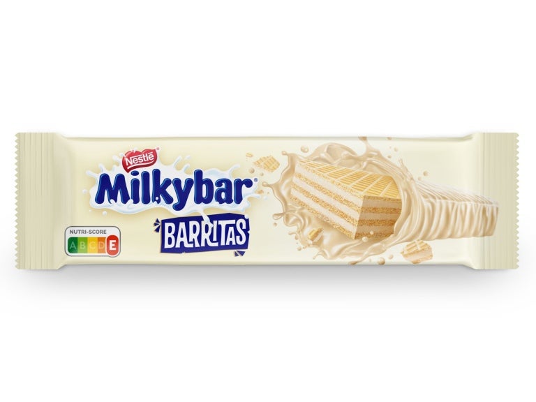 embalagem de MILKYBAR® Barritas Snack Wafer com Chocolate Branco